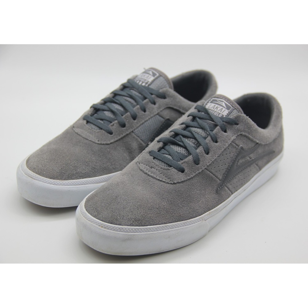 Lakai Skateboard Shoes Mens 8 Sheffield Gray White Suede Lace Up